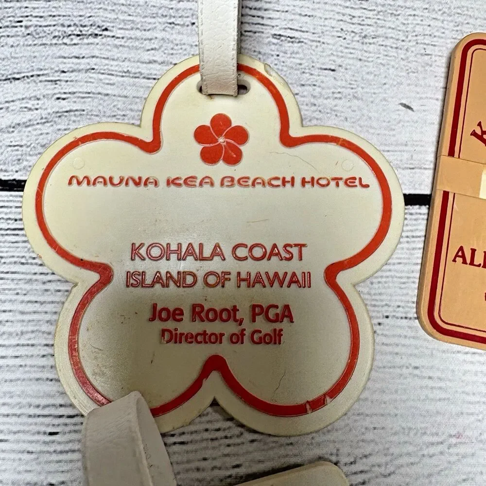Vintage Golf Bag Tag Lot of 4 Hawaii Kona Resort Mauna Kea Mauna Lani Waikoloa